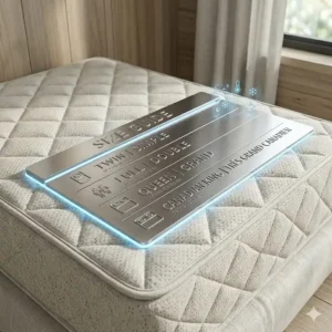 A size chart for cooling mattress pads for night sweats ranging from Twin to Canadian King.