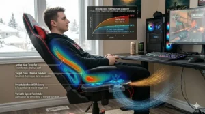 Illustration of thermal regulation for long gaming sessions. / Illustration du contrôle thermique pour les longues sessions de jeu.