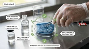 Laboratory analysis of non-toxic gel inside cooling mat.