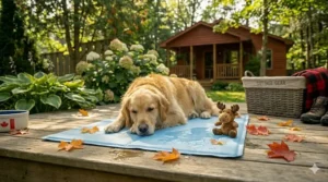 Safe cooling mat for senior dog comfort