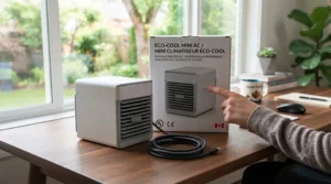 Bilingual packaging for USB mini AC for home office suited for Canadian consumers.
