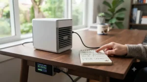 Energy-efficient USB mini AC for home office lowering electricity costs across Canadian provinces.