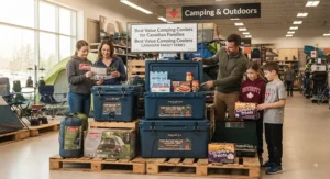 A selection of top-rated camping coolers suited for budget-conscious Canadian families preparing for an upcoming camping season.