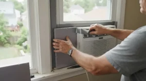 Step-by-step DIY installation of a Midea vs Frigidaire window air conditioner in a suburban home.